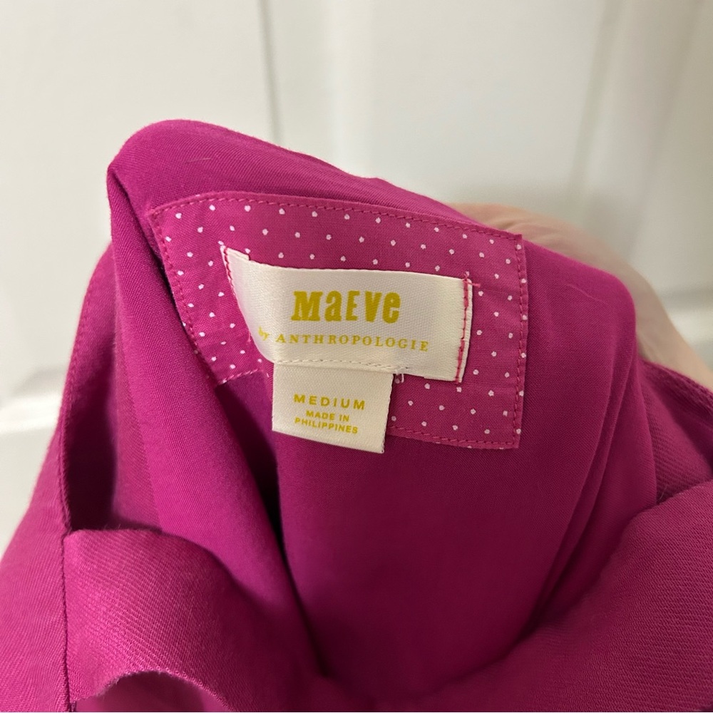 NWT Maeve Anthropologie Lorraine Sleeveless Mini Dress in Magenta Size Medium - Picture 4 of 12